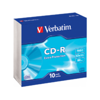 VERBATIM VERBATIM CD-R írható lemez, 700 MB, 10 db, tokos (43415)
