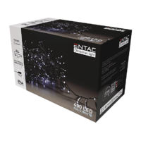 ENTAC ENTAC Karácsonyi IP44 400 LED, fürtös fénysor hideg fehér, 8m (ECL-M400CW)