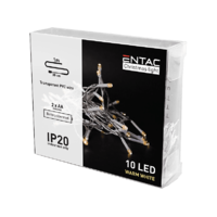 ENTAC ENTAC Karácsonyi beltéri füzér 10 LED, meleg fehér, 1m (2x AA) (ECL-10WW)