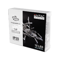 ENTAC ENTAC Karácsonyi beltéri füzér 10 LED, hideg fehér, 1m (2x AA) (ECL-10CW)