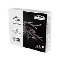 ENTAC ENTAC Karácsonyi beltéri füzér 10 LED, színes, 1m (2x AA) (ECL-10MC)