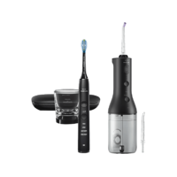 PHILIPS PHILIPS HX3866/43 Sonicare DiamondClean 9000 szónikus elektromos fogkefe és Power Flosser fogköztisztító, dupla csomag, fekete