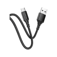 BOROFONE BOROFONE 100 cm-es textil bevonatú Micro USB kábel, fekete (BX54MICROB)