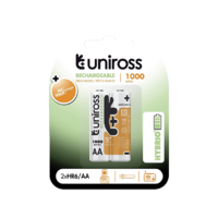 UNIROSS UNIROSS hybrio 2xAA tölthető akkumulátor 1000mAh, 2db/csomag (UH2AA1000)