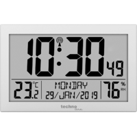 TECHNOLINE TECHNOLINE  Rádió vezérlésű fali óra, monochrom kijelzővel, ezüst (WS8016)