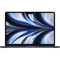 APPLE APPLE MacBook Air 2022 13,6" Liquid Retina éjfekete Apple M2(8C/8C)/8GB/256GB (mly33mg/a)