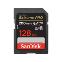 SANDISK SANDISK Extreme Pro SDXC memóriakártya, 128 GB, 200/90 MB/s, UHS-I, Class 10, U3, V30 (121596)