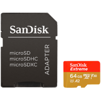 SANDISK SANDISK MicroSD Extreme kártya 64 GB, 170MB/s C10, V30, UHS-I, U3, A2 (212585)