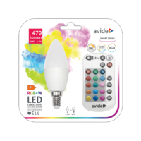 AVIDE AVIDE Smart LED Candle gyertya izzó, 4.9W E14, 180 ° 470lm RGB+W IR Távirányítóval (ASC14RGBW-4.9W-RC)