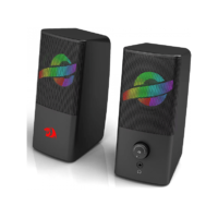 REDRAGON REDRAGON Air sztereó hangszóró, 3,5 mm Jack, 2x3W, USB tápellátás, RGB, fekete (GS530)