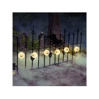 FAMILY HALLOWEEN FAMILY HALLOWEEN Halloween-i lampion fényfüzér, pókháló minta, 10 melegfehér LED, 7,5 x 165 cm, 2xAA (58172)