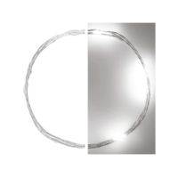 EMOS EMOS beltéri, LED nano fényfüzér, ezüst, 0,9 m, 2x AA, 10 LED, hideg fehér (D3AC06) ()