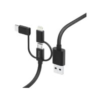 HAMA HAMA FIC E3 3 in 1 Micro USB-Type-C-lightning kabel, 1,5 méter, fekete (201536)