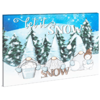 FAMILY DECOR FAMILY DECOR LED fali kép, Let it snow, manók, 40 x 30 cm, 20 LED, hidegfehér (58479)