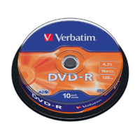 VERBATIM VERBATIM DVD-R lemez 4,7 GB 16x, 10db hengeren AZO