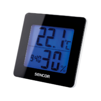 SENCOR SENCOR SWS 1500 B Órás hőmérő, Fekete, Kék LCD kijelzővel