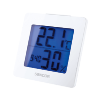 SENCOR SENCOR SWS 1500 W Órás hőmérő, Fehér, Kék LCD kijelzővel