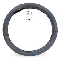 Automax Kormányvédő 37-39cm valódi bőr, fekete-kék AM8259