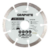 GRAPHITE GRAPHITE Gyémánt vágókorong 125x22.2mm, szegmenses, száraz