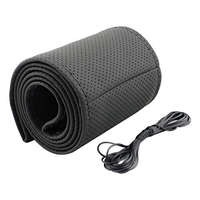 AUTOLIFE Valódi bőr fűzős kormányvédő – 42 cm