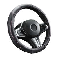 AUTOLIFE DW-5056P Valódi bőr kormányvédő szellőző lyukacsos PINK betétes mintával