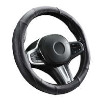 AUTOLIFE DW-5055P Valódi bőr kormányvédő szellőző lyukacsos Pink varrásos mintával