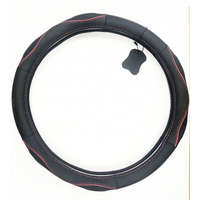 AUTOLIFE Valódi bőr kormányvédő SPORT KV-5057A - BLACK RED