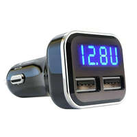 AUTOLIFE 13054 USB töltő + digitális voltmérő 24W-4,8A