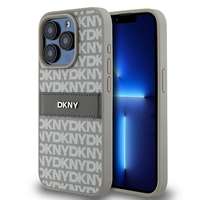 DKNY DKNY DKHCP15LPRTHSLE Leather Mono Stripe & Metal Logo tok iPhone 15 Pro - bézs