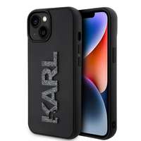Karl Lagerfeld Karl Lagerfeld KLHCP15M3DMBKCK iPhone 15 Plus 6.7" fekete keménytok 3D gumi csillogó logóval