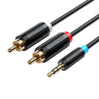 Vention Audio adapter kábel 3,5 mm-es férfi 2x férfi RCA 10m Vention BCLBL Fekete