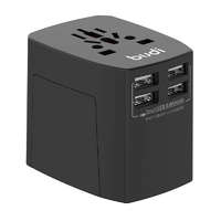 B-UDI Univerzális fali töltő / AC adapter B-UDI 4x USB, 5A, EU/UK/AUS/US/JP (fekete)