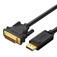 UGREEN DisplayPort-DVI kábel UGREEN DP103, FullHD, egyirányú, 1,5m (fekete)