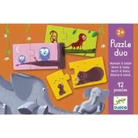Djeco Párosító puzzle-Állatok és kicsinyeik- 12db-os - Djeco