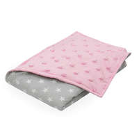 Scamp Scamp Minky-vászon takaró 75*100cm Rózsa-szürke csillagos