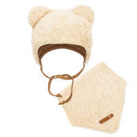 NEW BABY Téli baba sapka és nyakba való kendő New Baby Teddy bear bézs 86 (12-18 h)