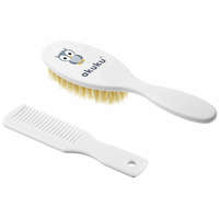 Akuku Akuku fésű és kefe természetes sörtékkel Bagoly fehér