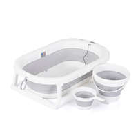 Chipolino Chipolino Bubble Spa összecsukható kád vízhőmérővel, vödörrel és öblítőpohárral 83 cm - light grey