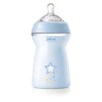 Chicco Chicco NaturalFeeling mintás, műanyag cumisüveg, 330 ml, kék