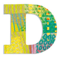 Djeco Djeco Little Big room Dekorbetű - D - Peacock letter