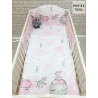 Pihe-Tex Pihetex Bébi elefánt,rózsaszín- 3 részes babaágynemű szett (582/R)