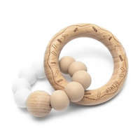 Mimijo rágóka 1 bükkfa gyűrűs szilikon – fehér/bézs