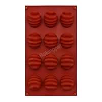 Szilikon forma-12 adagos csíkos félgömb