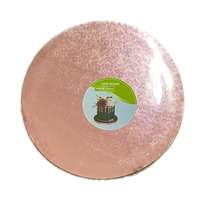 Kör alakú Tortadob - Rose Gold (25 cm) Virágmintával