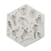 Szilikon fondant és marcipán mintázó-Afrikai állatok 11x13cm