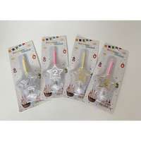 Ledes szám tortagyertya- Ezüst szám 0-9 - Rózsaszín, 2-es