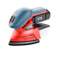 Extol Premium Akkus delta csiszoló, Share20V, 20V, Li-ion, 1db akku, 1db töltő, 2000 mAh, 123×95 mm, ford. 11.000 f/perc