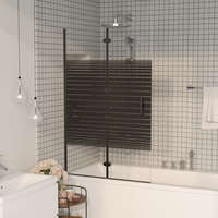 vidaXL Fekete ESG zuhanykabin összecsukható ajtóval 80 x 140 cm