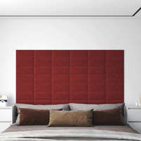 vidaXL 12 db bordó szövet fali panel 30 x 15 cm 0,54 m²