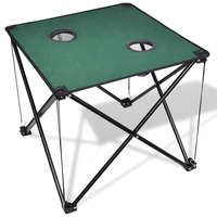 vidaXL Összecsukható kemping asztal sötétzöld